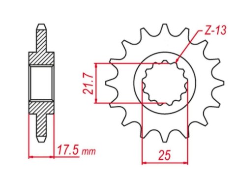 GROSSKOPF PROMOCJA ZĘBATKA PRZEDNIA 2041 15 HONDA CB 500 '93-'02, CBF500 '04-'10, CB 400 '04-'16, CBR 400 (JTF297.15)