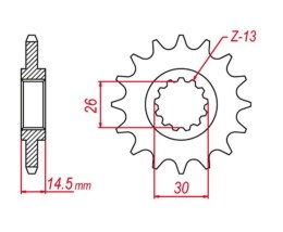GROSSKOPF PROMOCJA ZĘBATKA PRZEDNIA 2047 15 HONDA CB750F '91-'03, CB 1000 '18-'21, VFR 800 '14-'20 (-1) (JTF1332.15)