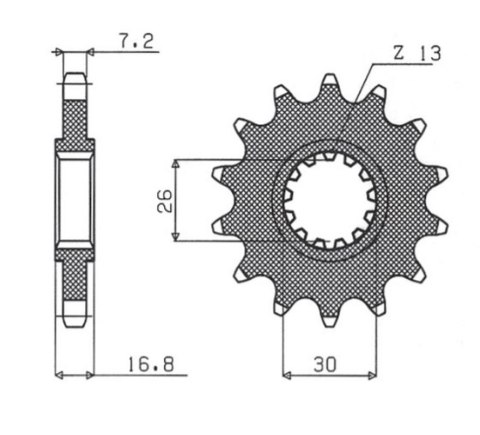 GROSSKOPF PROMOCJA ZĘBATKA PRZEDNIA 2068 14 HONDA CBR 600F '99-'14, CBR 600RR / CBR 900RR / CBR 1000RR / CRF 1000 '99-'21 (-2), 