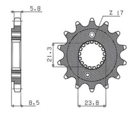 GROSSKOPF PROMOCJA ZĘBATKA PRZEDNIA 2071 12 HONDA TRX 400 EX '99-'04, XR 400 '96-'06, (JTF1322.12) (-3)