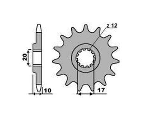 GROSSKOPF PROMOCJA ZĘBATKA PRZEDNIA 2074 14 HUSQVARANA CR/WR 125 '97-'08, BETAMOTOR 250 '97-'99 (JTF2074.14)