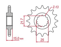 GROSSKOPF PROMOCJA ZĘBATKA PRZEDNIA 2082 14 KAWASAKI ZX-6R '95-'97, TRIUMPH 600 '00-'04, 650 DAYTONA '05 (JTF1182.14)