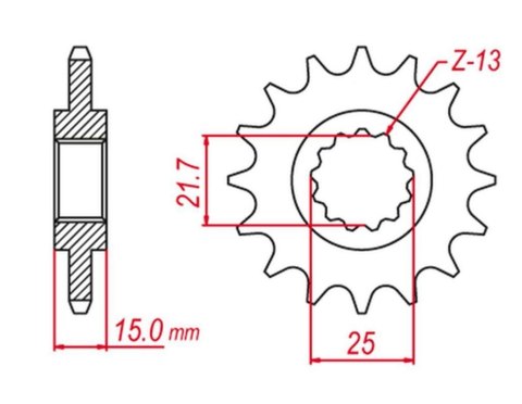 GROSSKOPF PROMOCJA ZĘBATKA PRZEDNIA 2082 14 KAWASAKI ZX-6R '95-'97, TRIUMPH 600 '00-'04, 650 DAYTONA '05 (JTF1182.14)