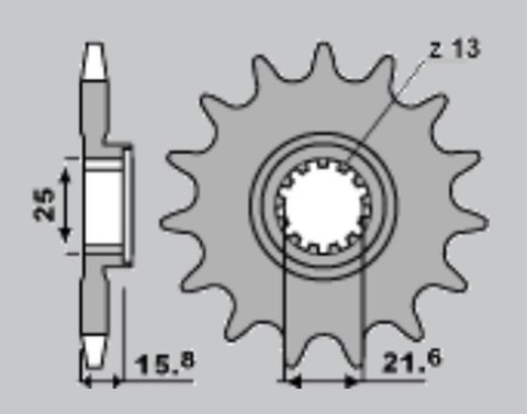 GROSSKOPF PROMOCJA ZĘBATKA PRZEDNIA 2093 15 KAWASAKI ZX-6R '03-'05