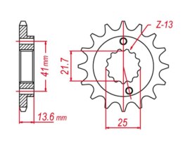 GROSSKOPF PROMOCJA ZĘBATKA PRZEDNIA 2099 15 HONDA XR 650 R '00-'07 (+1), KAWASAKI ZX-6R '98-'05, ZX-6RR '03-'05 (JTF1307.15) ŁAŃ