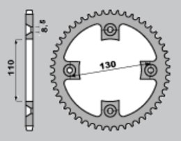 GROSSKOPF PROMOCJA ZĘBATKA TYLNA ALUMINIOWA KOLOR CZARNY 4306 55 HONDA CR 80/85 '96-'07, CRF 150 '07-'22 (-1) (ŁAŃC.420)