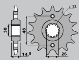 JR ZĘBATKA PRZEDNIA 2047 15 (133215JT) HONDA CB 750F SEVEN FIFTY '92-'03