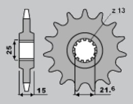 JR ZĘBATKA PRZEDNIA 2082 15 ZX 6R '95-'97, TRIUMPH
