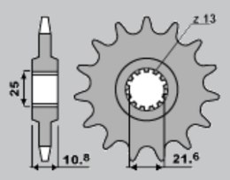 JR ZĘBATKA PRZEDNIA 2086 17 YAMAHA TDM 850 '96-'98 (JTF1586.17)