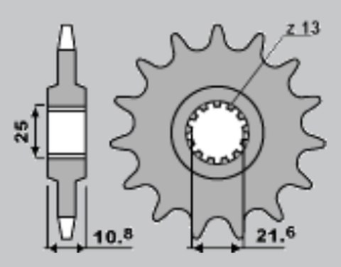 JR ZĘBATKA PRZEDNIA 2086 17 YAMAHA TDM 850 '96-'98 (JTF1586.17)