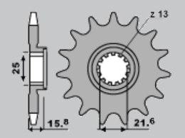 JR ZĘBATKA PRZEDNIA 2093 15 KAWASAKI ZX 6R '98-'02 (153515JT)