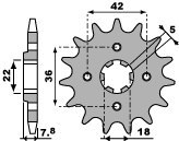 PBR ZĘBATKA PRZEDNIA 2052 15 18NC YAMAHA XT 250 TL (JAPAN) 83-84 (ŁAŃC. 520)