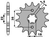 PBR ZĘBATKA PRZEDNIA 2053 14 18NC YAMAHA TW 125/200 87-05 (ŁAŃC. 428)