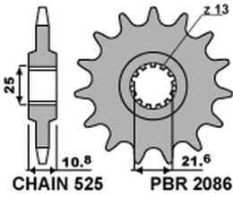 PBR ZĘBATKA PRZEDNIA 2086 16 18NC