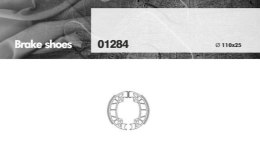 BRENTA SZCZĘKI HAMULCOWE DERBI 50 GILERA RUNNER/TYPHOON PIAGGIO ZIP/HEXAGON (110x25mm) (FT 1284)