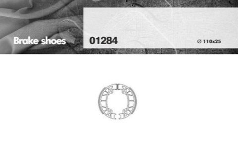 BRENTA SZCZĘKI HAMULCOWE DERBI 50 GILERA RUNNER/TYPHOON PIAGGIO ZIP/HEXAGON (110x25mm) (FT 1284)