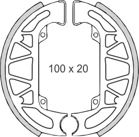 BRENTA SZCZĘKI HAMULCOWE GILERA 50 PIAGGIO NRG/NTT/QUARTZ/TPH/ZIP (100x20mm) (FT 0266)