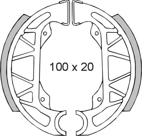 BRENTA SZCZĘKI HAMULCOWE GILERA STORM PIAGGIO FREE/NRG/NTT/ SFERA/TYPHOON (100x20mm) (FT 0275)