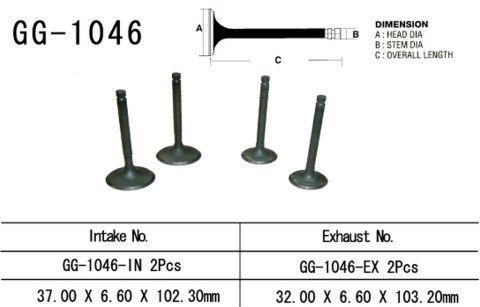 VESRAH ZAWÓR SSĄCY HONDA XR 650R '00-'07, TRX 700XX '08-'09 (2 NA POJAZD) (37,0X6,60X102,3 MM) (OEM: 14711-MBN-670) (1SZT.) (MAD