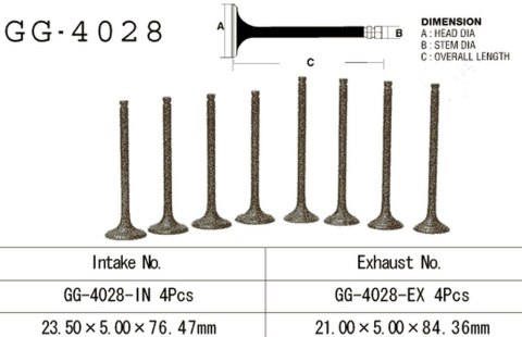 VESRAH ZAWÓR SSĄCY KAWASAKI EL 250 '88-91, EX 250 '88-07' (OEM: 12004-1074) (1SZT.) (MADE IN JAPAN)