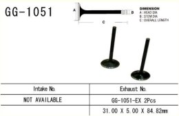 VESRAH ZAWÓR WYDECHOWY HONDA CRF 450R '02-'07 (31,0X5,0X84,82 MM) (OEM: 14721-MEB-670) (1SZT.) (MADE IN JAPAN)