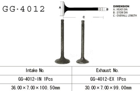 VESRAH ZAWÓR WYDECHOWY KAWASAKI KL 250 78-79, KZ 200 '78-79' (OEM: 12005-010) (1SZT.) (MADE IN JAPAN)