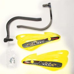 ACCEL OSŁONY RĄK (HANDBARY) Z MOCOWANIEM ALUMINIOWYM ATV (22+28MM) (ALU-CZARNY, PLASTIK-ŻÓŁTY) - PROMOCJA