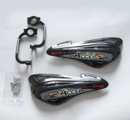 ACCEL OSŁONY RĄK (HANDBARY) Z MOCOWANIEM ALUMINIOWYM MX (22+28MM) (ALU-CZARNY, PLASTIK-CZARNY)