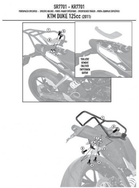KAPPA STELAŻ KUFRA CENTRALNEGO KTM DUKE 125/300/390 (11-15) ( BEZ PŁYTY )