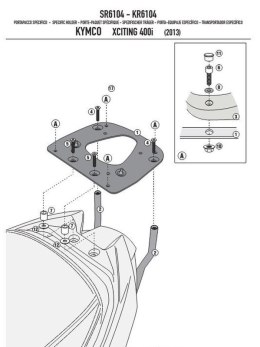 KAPPA STELAŻ KUFRA CENTRALNEGO KYMCO XCITING 400I (13-15) ( Z PŁYTĄ MONOKEY )