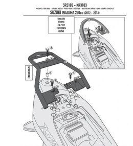 KAPPA STELAŻ KUFRA CENTRALNEGO SUZUKI INAZUMA 250 (12-15) ( BEZ PŁYTY )
