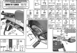 KAPPA STELAŻ KUFRÓW BOCZNYCH MONOKEY BMW R 1100GS (94-99), R 1150GS (00-03), R 850GS (94-01) - RÓWNIEŻ POD KUFRY MONOKEY RETRO-F