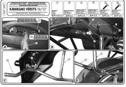 KAPPA STELAŻ KUFRÓW BOCZNYCH MONOKEY KAWASAKI VERSYS 650 (06-09) - RÓWNIEŻ POD KUFRY MONOKEY RETRO-FIT K-VENTURE ALU ORAZ K'MISS