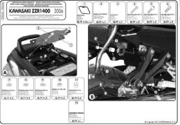 KAPPA STELAŻ KUFRÓW BOCZNYCH MONOKEY SIDE KAWASAKI ZZR - TYLKO POD KUFRY K33N K'ROAD