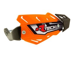 RACETECH (RTECH) OSŁONY RĄK (HANDBARY) FLX ATV/QUAD KOLOR POMARAŃCZOWY (Z 3 RODZAJAMI MOCOWAŃ DO KIEROWNICY)