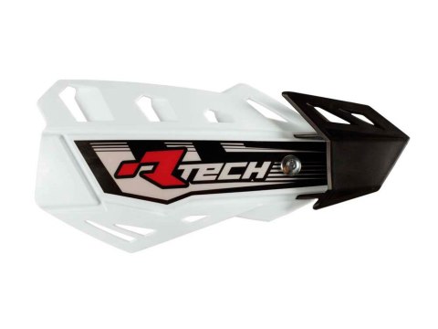 RACETECH (RTECH) OSŁONY RĄK (HANDBARY) FLX CROSS/ENDURO KOLOR BIAŁY (Z 2 RODZAJAMI MOCOWAŃ DO KIEROWNICY ORAZ MANETEK)