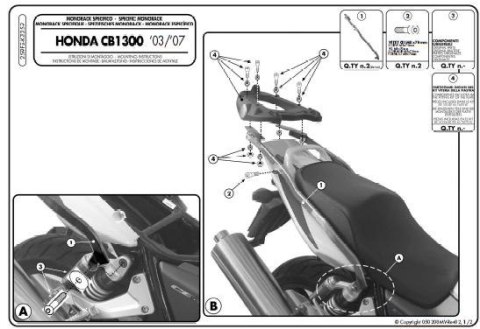 KAPPA STELAŻ KUFRA CENTRALNEGO HONDA CB 1300/S (03-09) ( BEZ PŁYTY )