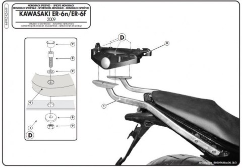 KAPPA STELAŻ KUFRA CENTRALNEGO KAWASAKI ER-6N / ER-6F 650 (09-11) ( BEZ PŁYTY )