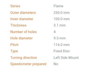 MOTO-MASTER PROMOCJA TARCZA HAMULCOWA PRZÓD FLAME KAWASAKI KX 125/250, KX-F 250, KDX 125/200/220, KLX 250 SE/SF/SR, SUZUKI RM-Z 