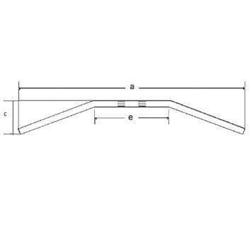 TRW LUCAS KIEROWNICA STALOWA 22MM DRAGBAR MEDIUM KOLOR CZARNY