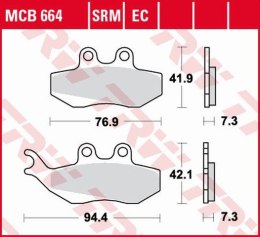 TRW LUCAS KLOCKI HAMULCOWE KH194 ORGANIC APRILIA RS 50 99-10, RX 50 95-06, PEGASO 125 92-95, RX 125 92-99, PRZÓD (PROMOCJA)
