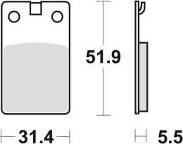 TRW LUCAS KLOCKI HAMULCOWE KH99 ORGANIC DERBI SENDA 50 99-02, PRZÓD/TYŁ (WYPRZEDAŻ)