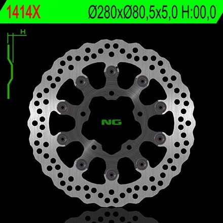 NG TARCZA HAMULCOWA PRZÓD KAWASAKI ZX6R / 6RR / 636 '03-'04 (280X80,5X5,0) (5X10,5MM)