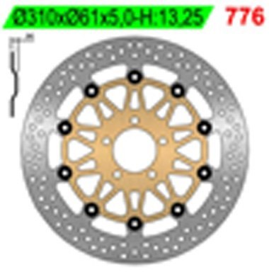 NG TARCZA HAMULCOWA PRZÓD KAWASAKI ZRX 1100/1200, ZX 9R 00-01 (310x61x5)