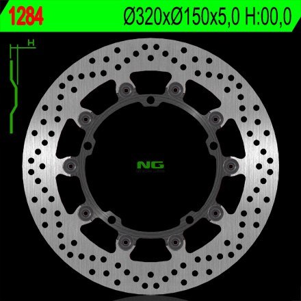 NG TARCZA HAMULCOWA PRZÓD TRIUMPH SPEED TRIPLE 1050 '08-'17, SPRINT 1050 '10-'14 (320X150X5) (5X10,5MM) PŁYWAJĄCA