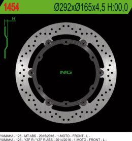 NG TARCZA HAMULCOWA PRZÓD YAMAHA YZF 125R ABS '14-'20, MT 125 ABS '15-'20 PŁYWAJĄCA (292X165X4,5MM) (6X8,5MM)