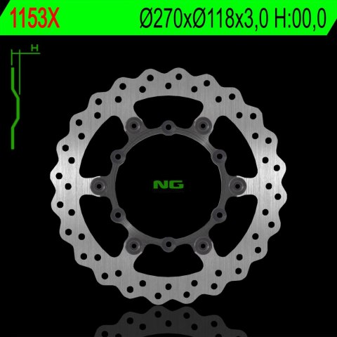 NG TARCZA HAMULCOWA PRZÓD YAMAHA YZF 250/400/426/450 '98-'24, YZ 125/250 (2T), WR 250/400/426/450F (270X118X3MM) PŁYWAJĄCA (6X6,