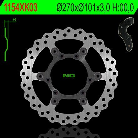 NG TARCZA HAMULCOWA PRZÓD Z ADAPTEREM OVERSIZE (270X101X3) HONDA CRF 250/450R '04-14', CRF 450X '04-'16