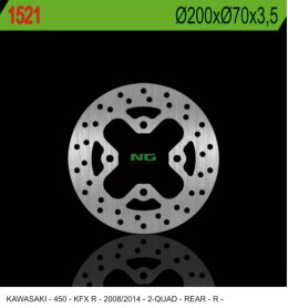 NG TARCZA HAMULCOWA TYŁ KAWASAKI KFX 450R '08-'14 (200X70X3,5) (4X10,5MM)