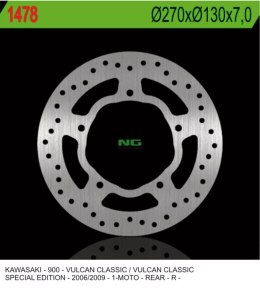 NG TARCZA HAMULCOWA TYŁ KAWASAKI VN 900 CLASSIC '07-'15, VN 900TOURER '14-'17 (270x130x7,0mm)